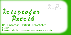 krisztofer patrik business card